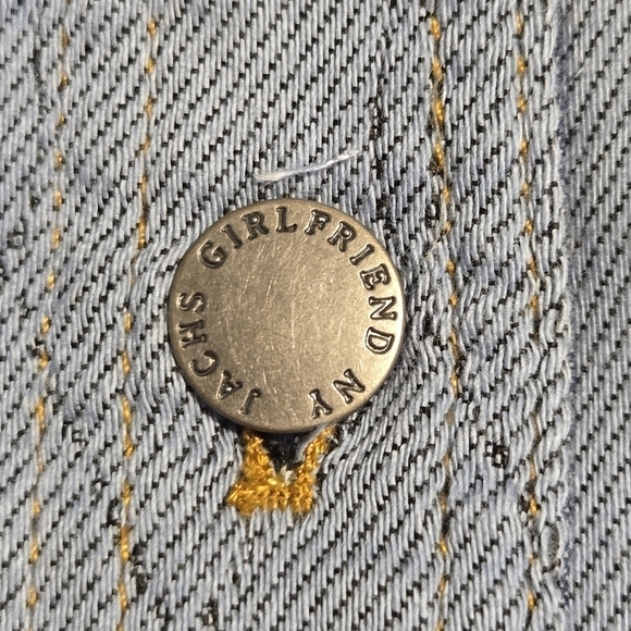 JACHS GIRLFRIEND Women's Quilted Chore Denim Jean Jacket Size Small Medium Wash - Picture 4 of 10